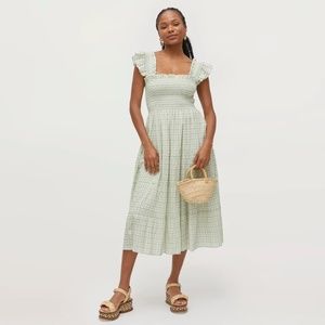 Ellie Nap Dress - Green Basketweave